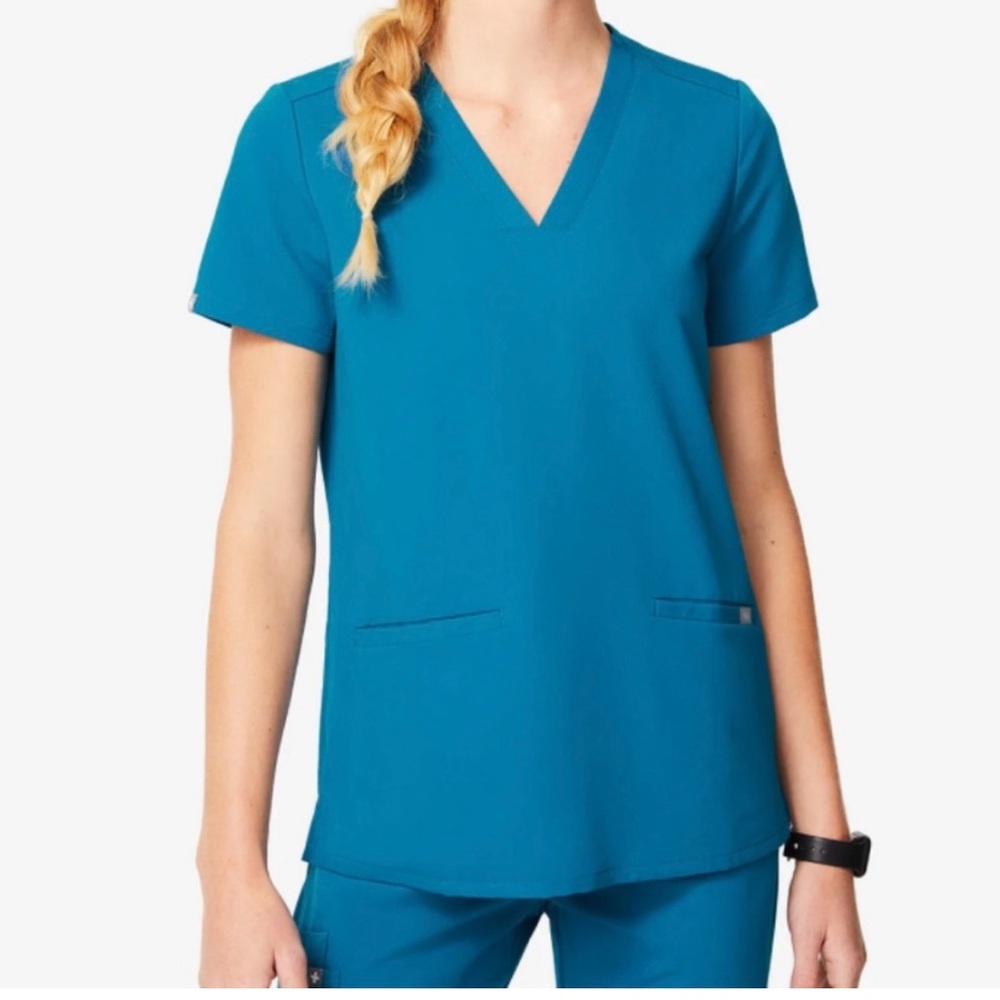 Figs Casma Alps Blue Small Scrub Top